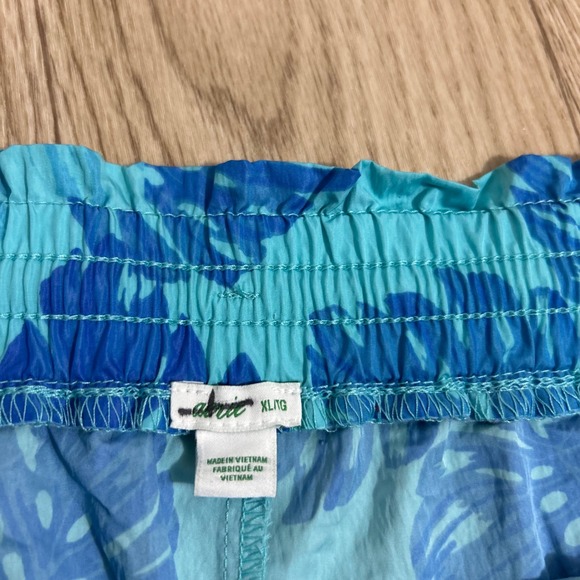Aerie Board Shorts Womens XL Blue Tropical Monstera Floral Drawstring pool Beac - Picture 5 of 9